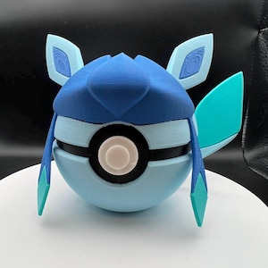 3D Printed Glaceon Themed PokeBall Display Piece Cosplay Accessory