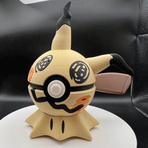 3D Printed Mimikyu Themed PokeBall Display Piece Cosplay Accessory