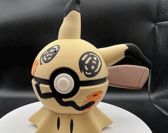 3D Printed Mimikyu Themed PokeBall Display Piece Cosplay Accessory