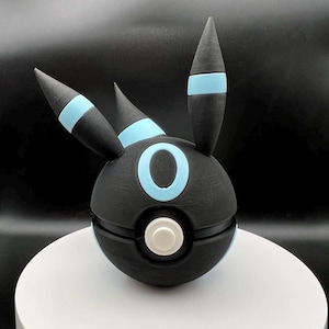 3D Printed Shiny Umbreon Themed PokeBall Display Piece Cosplay Accessory