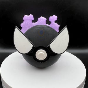 3D Printed Ghaslty Themed PokeBall Display Piece Cosplay Accessory