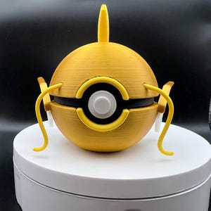 3D Printed Gold Magikarp Themed PokeBall Display Piece Cosplay Accessory