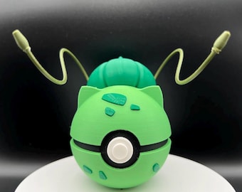 3D Printed Bulbasaur Themed PokeBall Display Piece Cosplay Accessory