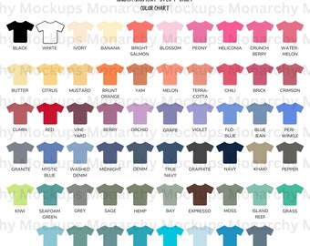 Comfort Colors Color Chart | Comfort Colors 1717 | Instant Download | Color Table | Comfort Colors 1717 Color Chart | CC1717 Color Guide
