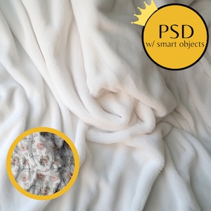 Velveteen Blanket Mockup, Editable Png Blanket,Blanket PSD with Smart Objects, PSD smart object and PNG,  Blanket Close up,Digital Download