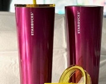 Starbucks Tumbler; Puffy Petunia Steel Cold Cup; 24 oz; Starbucks Fuchsia Tumbler; Starbucks Venti Tumbler; Limited Edition