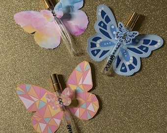 Butterfly Perfume/Cologne Misters; Glass Spray Bottle; Baby Shower Favors; Bridal Shower; Refillable; 3oz; Empty Bottles