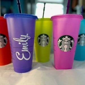 Starbucks UV Color Changing Cups; Sunlight Activated; UV Color Changing Cups; Personalized Option; Starbucks Cold Cup; 24 oz; Reusable;