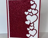Scattered Hearts Card SVG: DIY Valentine's Day Card Template (Digital Download)