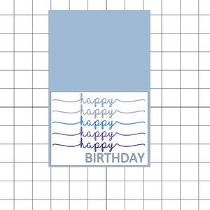 This happy birthday card svg can be customized with any colors you like.  The word birthday is cut out of the top layer to make putting this card together easy!