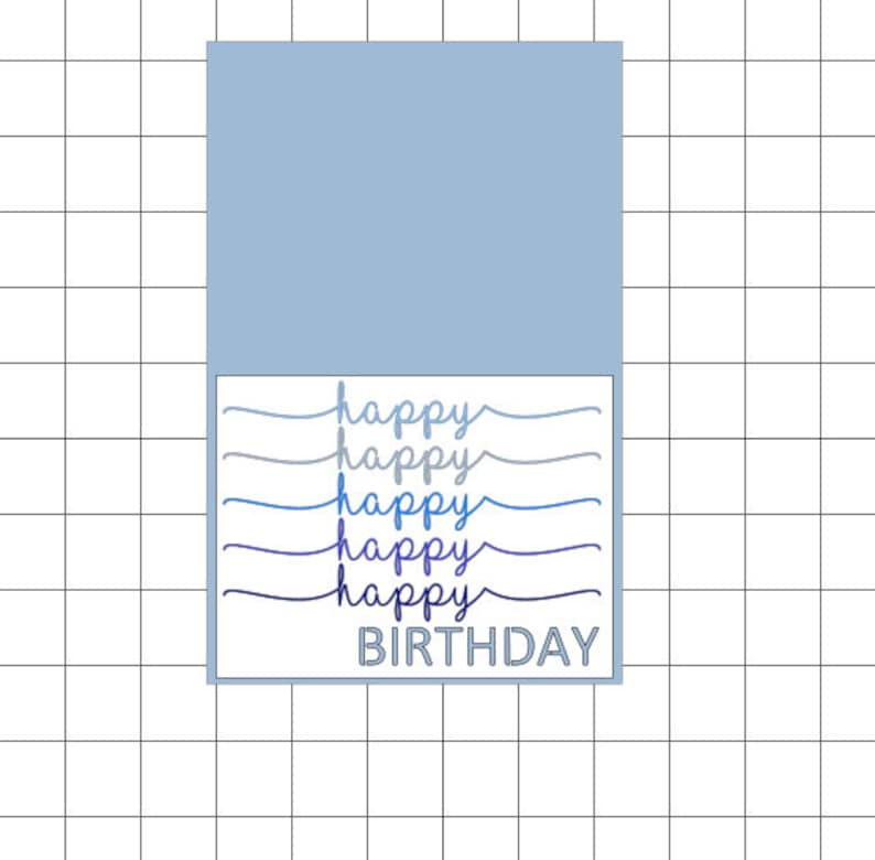 This happy birthday card svg can be customized with any colors you like.  The word birthday is cut out of the top layer to make putting this card together easy!