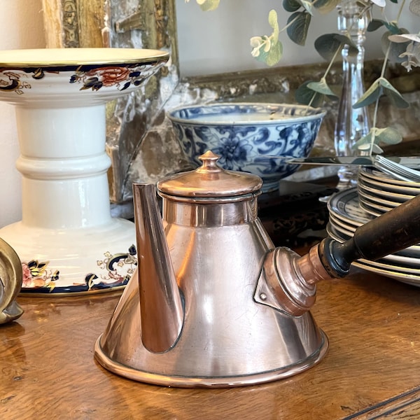 Beautiful Antique French Chocolate Pot (Normandy Coffee Pot) Made by HARVARD of VILLEDIEU Normandie France C. 1900 French Kitchen