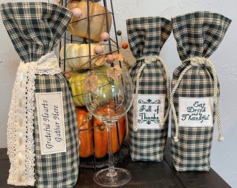 Thanksgiving Wine Bottle Gift Bags