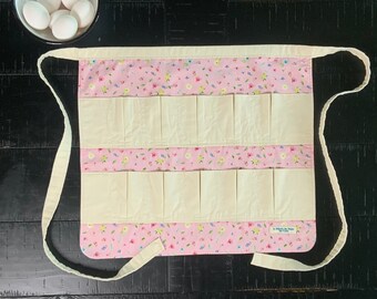 Chicken Egg Gathering Apron – Farm Fresh Egg Holder with Pockets – Homesteading Gift Idea