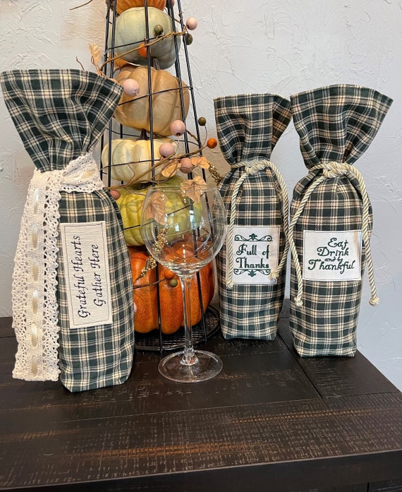 Thanksgiving Wine Bottle Gift Bags
