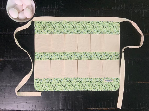 Chicken Egg Gathering Apron – Farm Fresh Egg Holder with Pockets – Homesteading Gift Idea