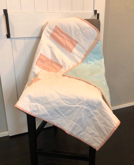 Modern baby quilt, toddler quilt, modern toddler quilt,  white quilt, baby