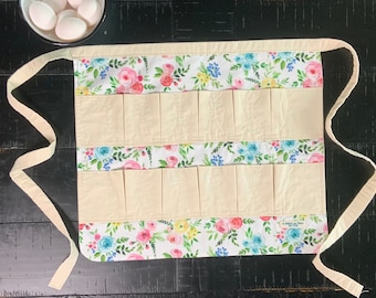 Chicken Egg Gathering Apron – Farm Fresh Egg Holder with Pockets – Homesteading Gift Idea