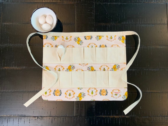 Chicken Egg Gathering Apron – Farm Fresh Egg Holder with Pockets – Homesteading Gift Idea