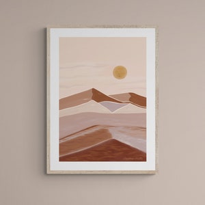 May include: A digital illustration of a desert landscape with a large sun in the sky. The mountains are a mix of brown, orange, and purple hues. The text "Aurelia Stella" is in the bottom right corner.