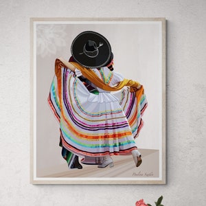 Dance in colors - part 2,Mexican Folk Art, Folklorico art,Mexican Decor,mexican wall art,Latina art, mexican art print, Mexican Wall Decor,