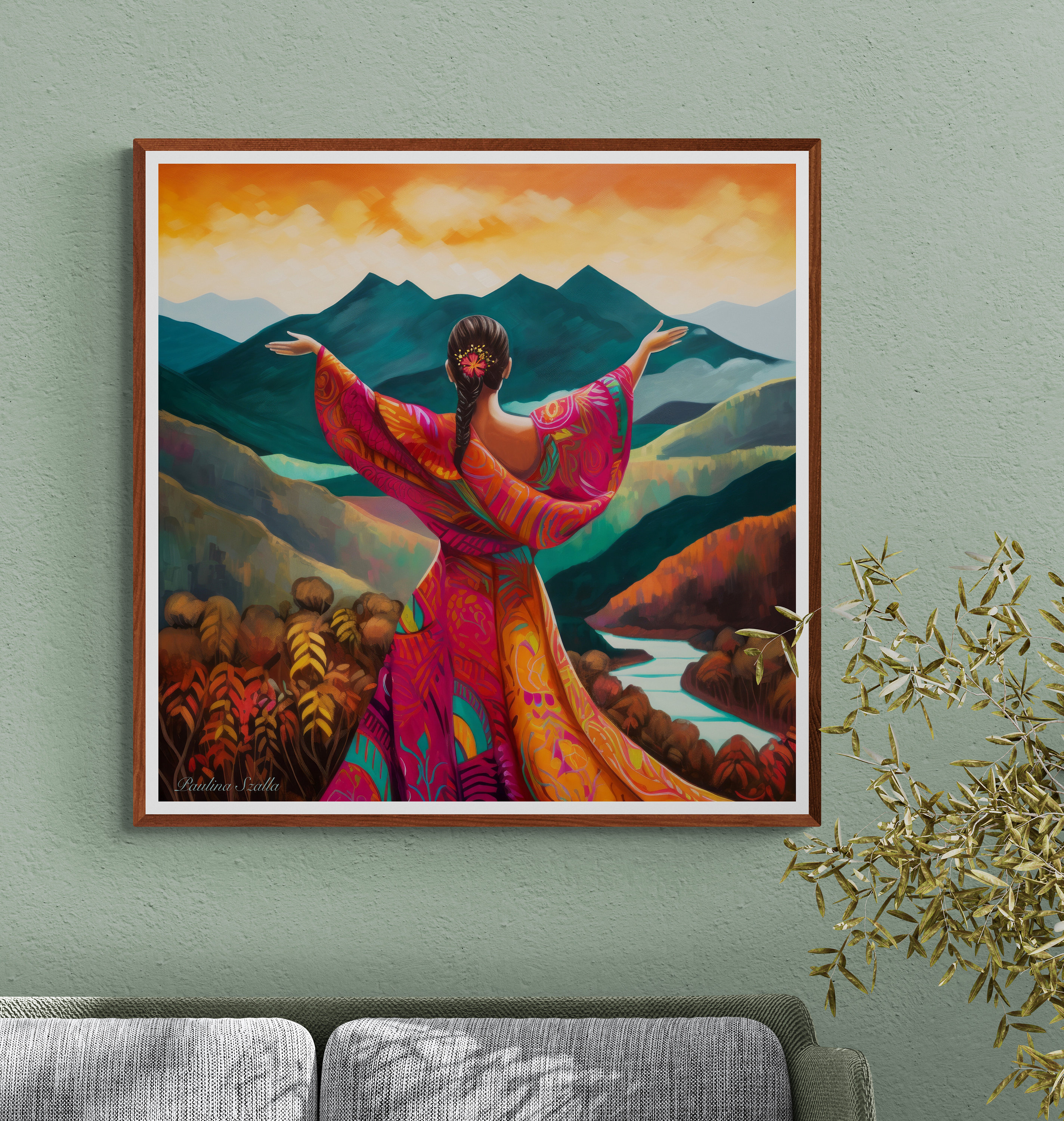 Embrace the World, EARTH Mama2,mother Nature,fine Art Nature Woman