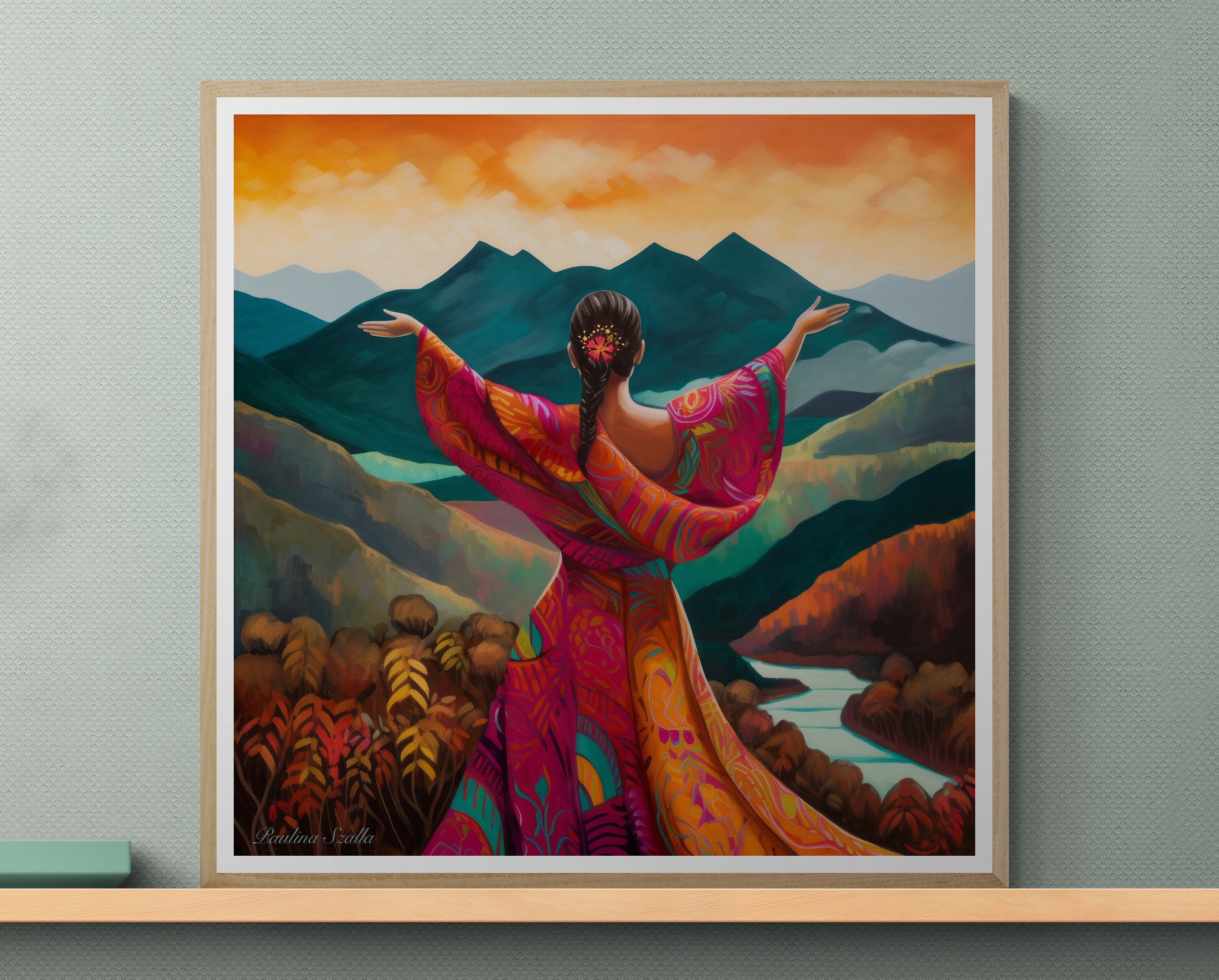 Embrace the World, EARTH Mama2,mother Nature,fine Art Nature Woman