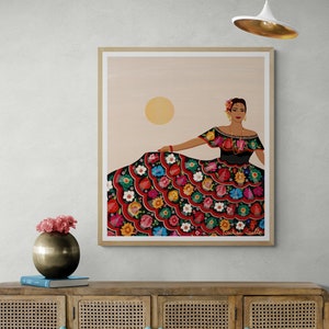 Chiapas Woman Print, Mexican Wall Art, Hispanic Art, Folklore Art, Hispanic Heritage Month, Latino Folk Art Prints, Latin American Portrait