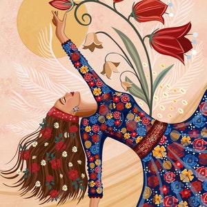 ¿Qué pasa si puedes? Mujeres de Afirmación Positiva: para inspirar el amor propio, el aliento y la atención plena, el cuidado personal Ilustración Decoración arte, Amante de las plantas