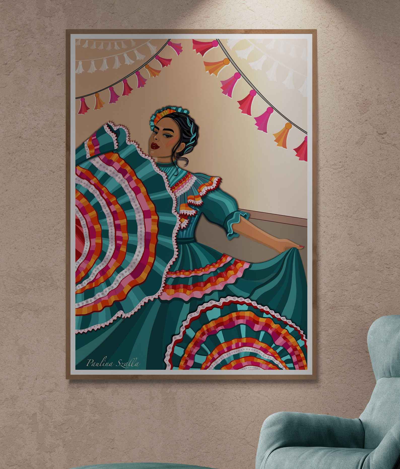 Dance in Colors - Mexican Wall Art, Latina Art, Mexican Art Print ...
