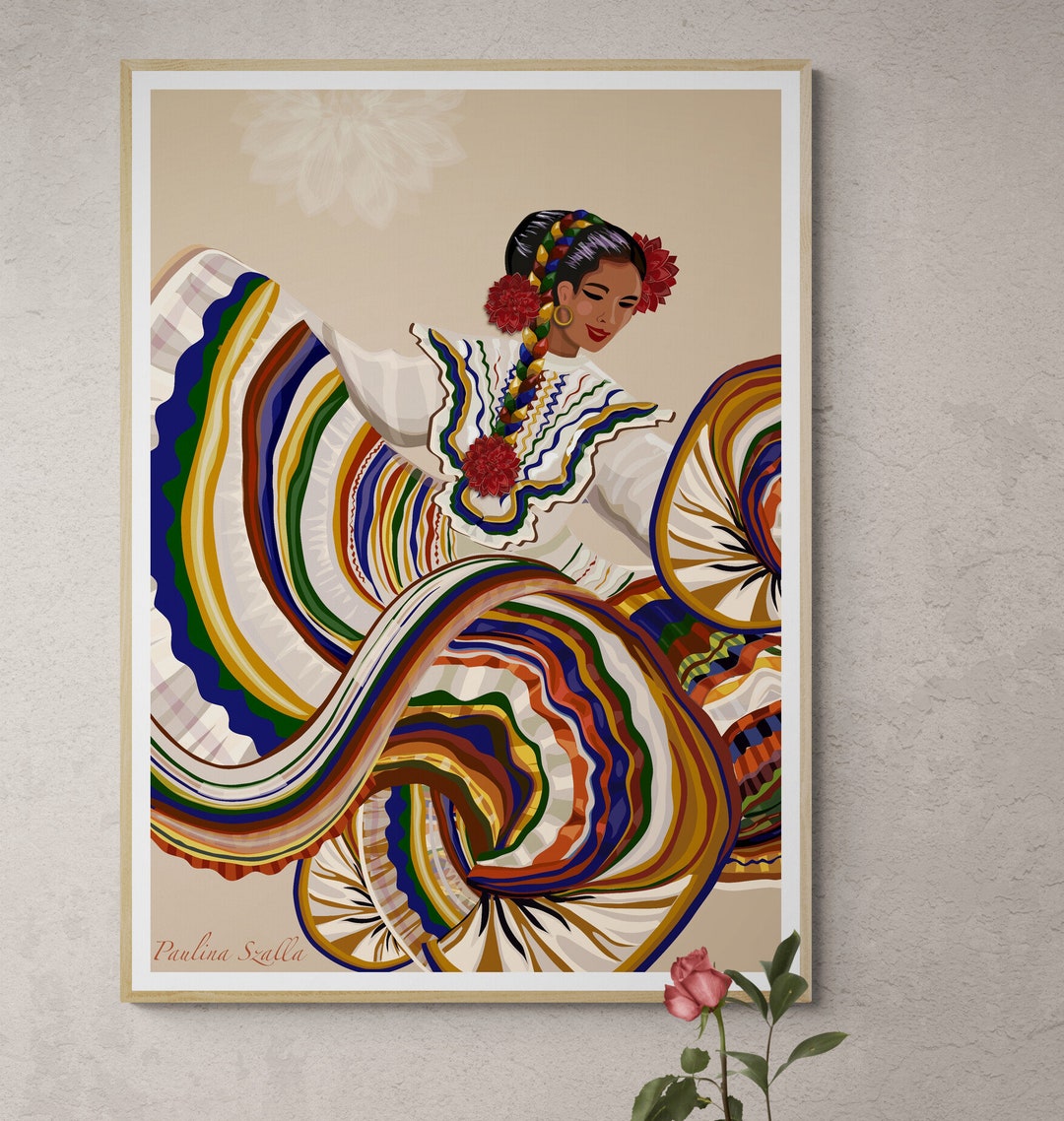 Dance in Colors - Mexican Wall Art, Latina Art, Mexican Art Print ...