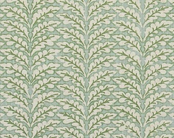 Spencer Tendril Green and Pale Blue Fabric Samples from Carolina Linens