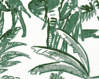 Fabric Cut Yardage in Meru Fairway Green Safari Animal Toile