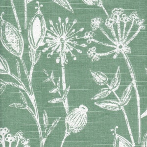 Tailored Tier Cafe Curtain Panels Pair in Daman Spruce Green Floral
