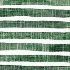 Scalloped Valance in Nelson Fairway Green Horizontal Watercolor Stripe