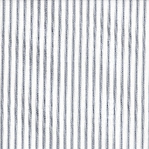 Gathered Crib Skirt in Classic Navy Blue Ticking Stripe on White