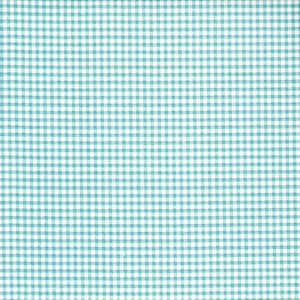 Round Tablecloth in Madrid Aqua Blue Gingham Check on Cream
