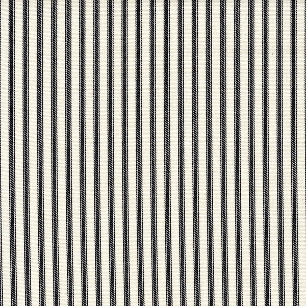 Gathered Bed Skirt in Farmhouse Black Ticking Stripe on Beige