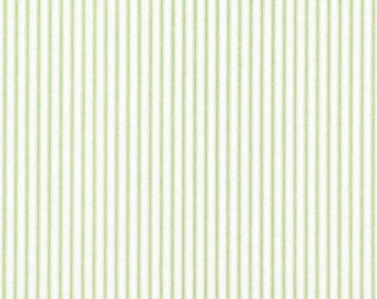 Tailored Crib Skirt in Classic Kiwi Green Ticking Stripe on White