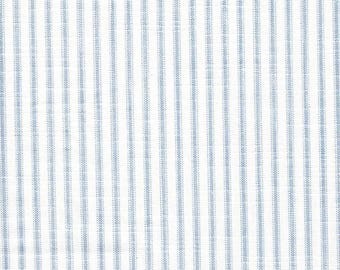 Tailored Bed Skirt in Classic Mist Blue Ticking Stripe on White