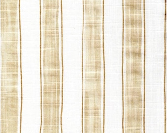 Fabric Cut Yardage in Brush Stripes Shoreline Tan Stripe Slub Canvas