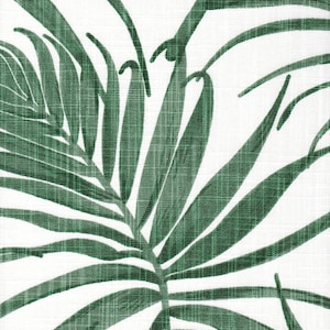 Tab Top Curtain Panels Pair in Karoo Fairway Green Watercolor Tropical Foliage