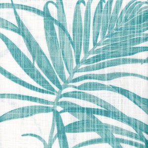Tailored Bed Skirt in Karoo Cancun Blue Watercolor Tropical Foliage