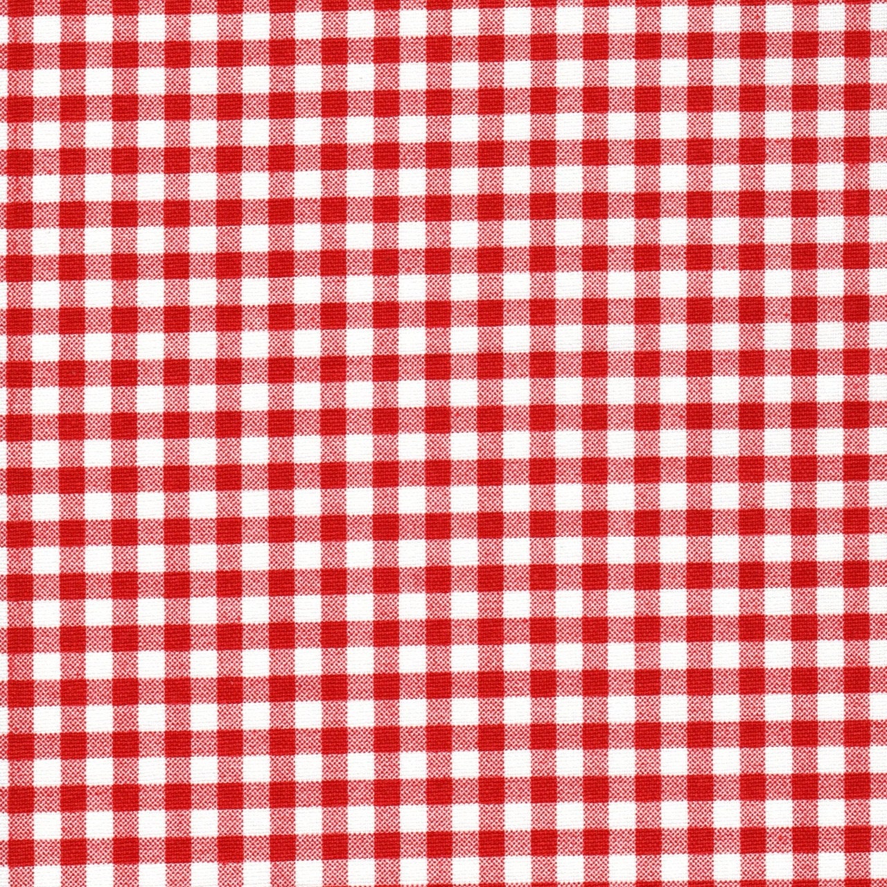 Round Tablecloth in Lipstick Red Large Gingham Check on White