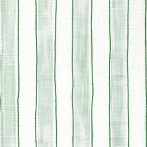 Scalloped Valance in Brush Stripes Pistachio Green Stripe Slub Canvas
