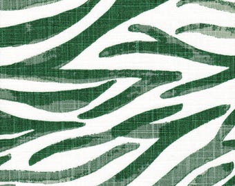 Fabric Cut Yardage in Babur Fairway Green Watercolor Wavy Stripe