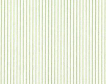 Fabric Cut Yardage in Classic Kiwi Green Ticking Stripe on White