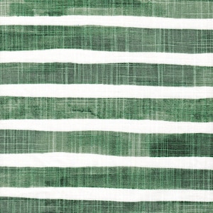 Tailored Crib Skirt in Nelson Fairway Green Horizontal Watercolor Stripe