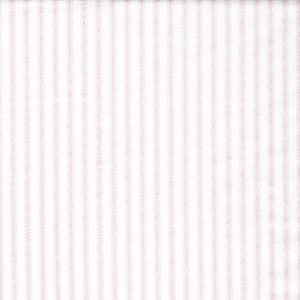 May include: White fabric with thin pink stripes. The fabric has a subtle texture.