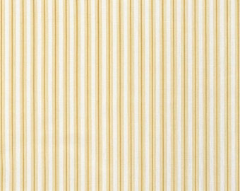 Rod Pocket Curtain Panels Pair in Cottage Barley Yellow Gold Stripe